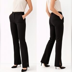 New The Limited Black Pants Bootcut Stretch Button Tabs and Closure Career Wear